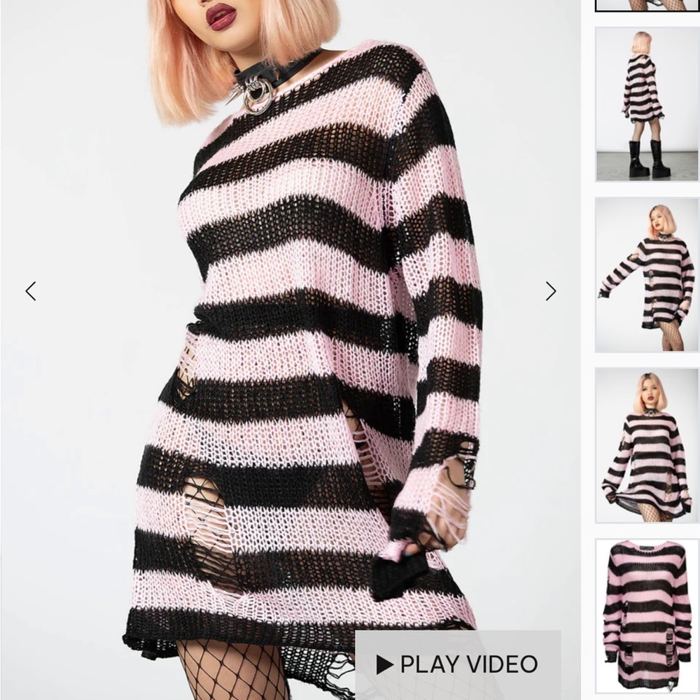 Killstar Bad Blossoms Knit Sweater
